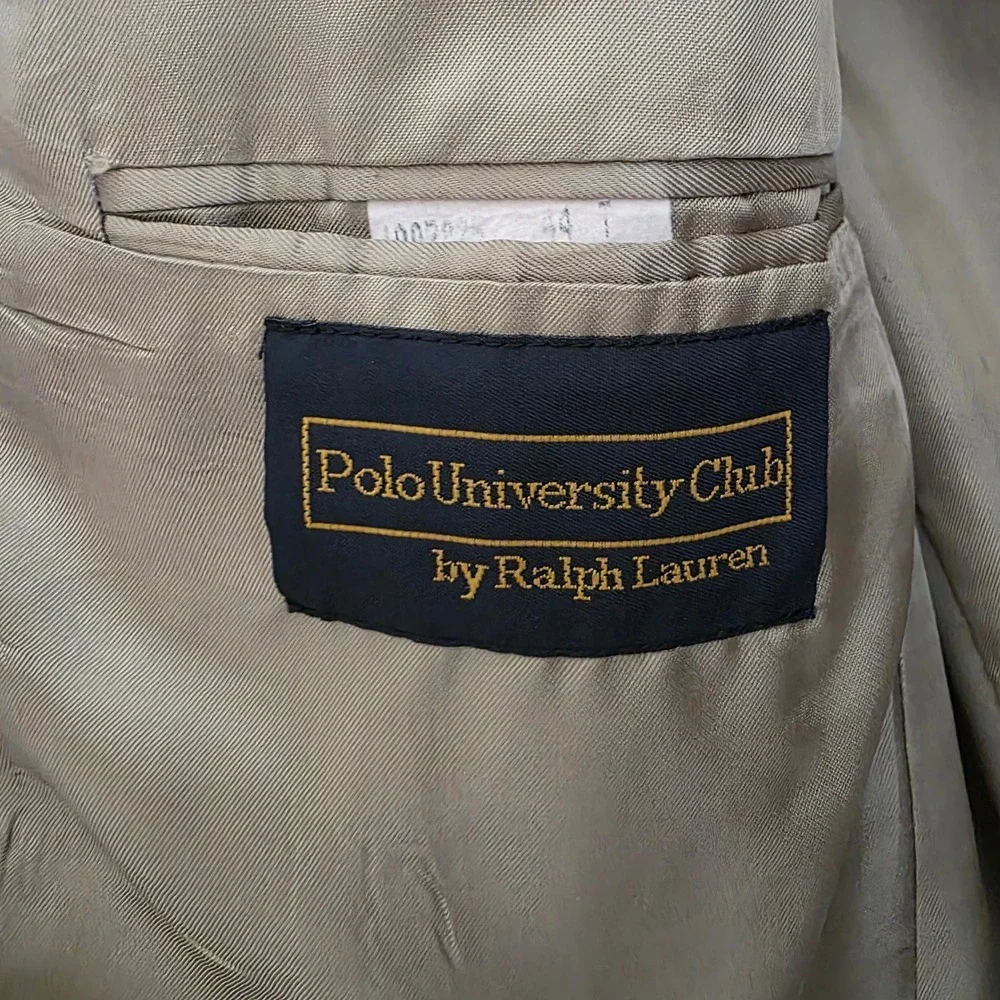 Polo University Club Ralph Lauren Herringbone Wool Blazer Grey Mens 44T